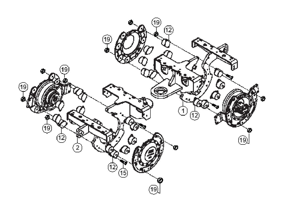 Center Beam Assembly Parts for Rammax RX1575 SN 5570001 and Below Trench Roller By Multiquip