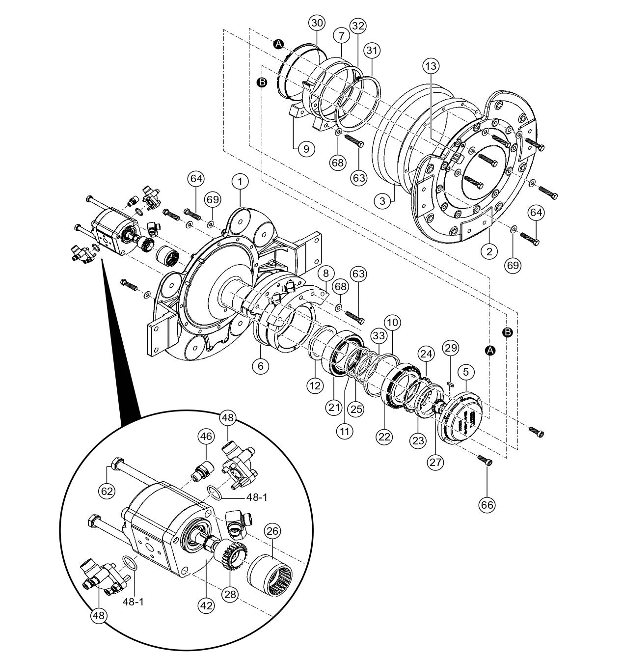 Vibration Assembly Parts for Rammax RX1575 Trench Roller with SN 5572980 and Above By Multiquip