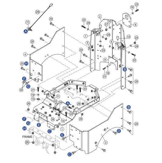 Chassis Rear Assembly Parts for Rammax RX1575 SN 5572980 and Above Trench Roller By Multiquip