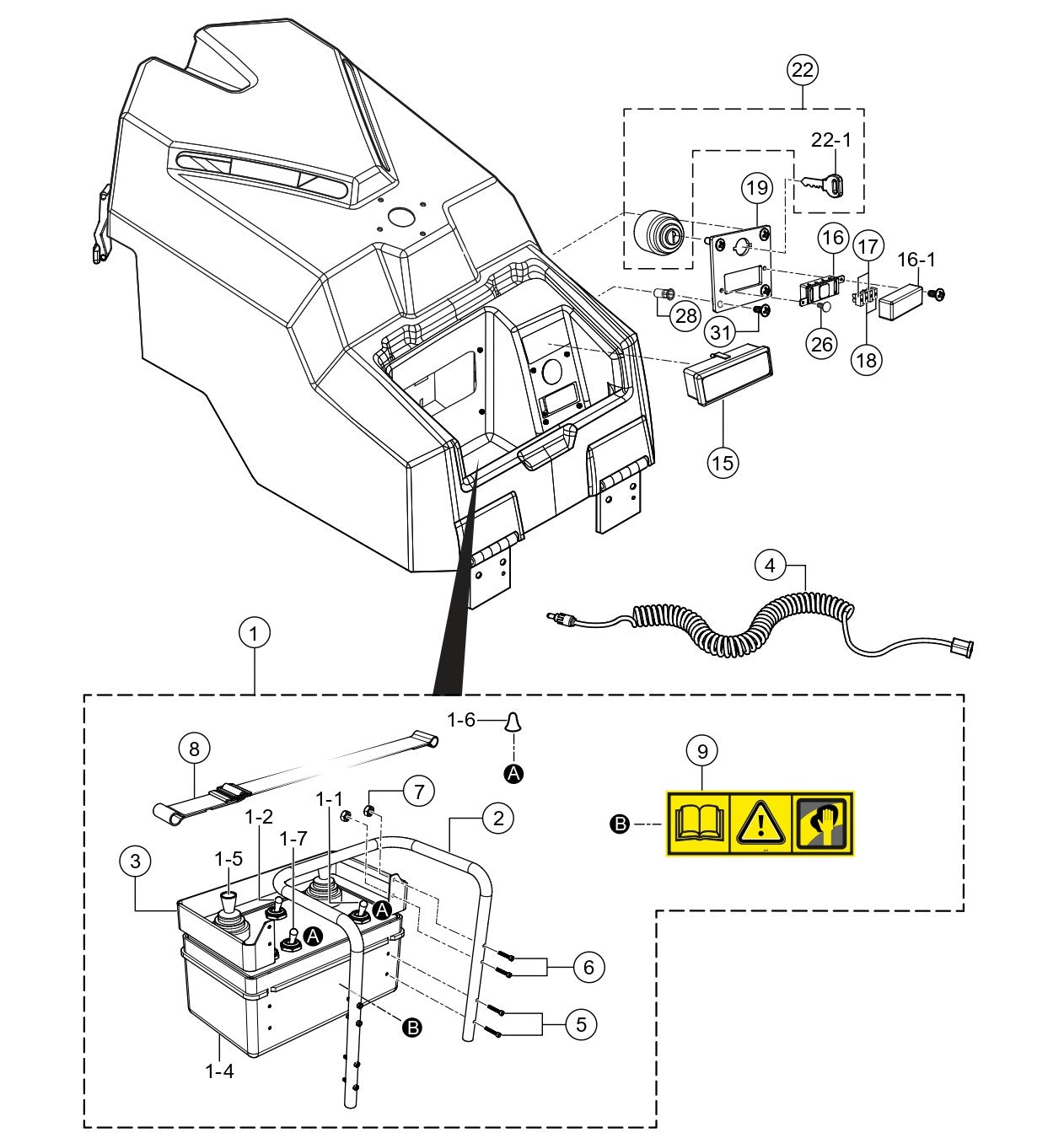 Cockpit  Assembly Parts for Rammax RX1575 SN 5572980 and Above Trench Roller By Multiquip