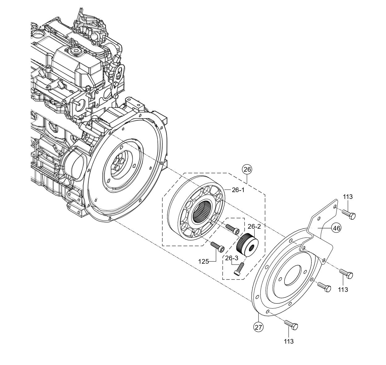 Engine Coupler Assembly Parts for Rammax RX1575 SN 5572980 and Above Trench Roller By Multiquip