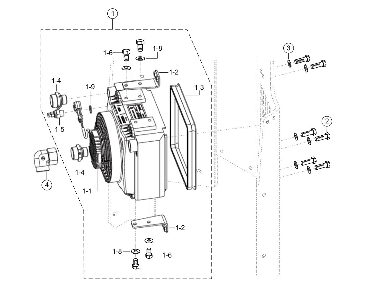 Oil Cooler Assembly Parts for Rammax RX1575 SN 5572980 and Above Trench Roller By Multiquip