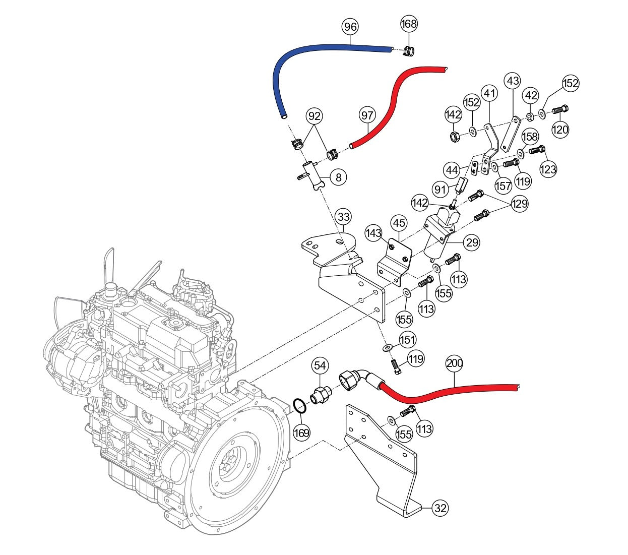 Pull Magnet And Mounting Assembly Parts for Rammax RX1575 SN 5572980 and Above Trench Roller By Multiquip