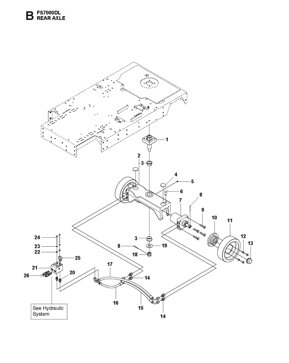 Rear Axle Parts for FS7000 DL By Husqvarna