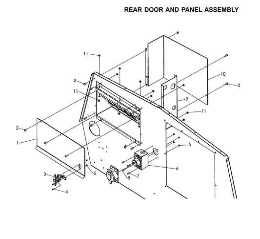 Maxi-Lite 15330 and 20330-Rear Door and Panel Assembly Parts By Allmand
