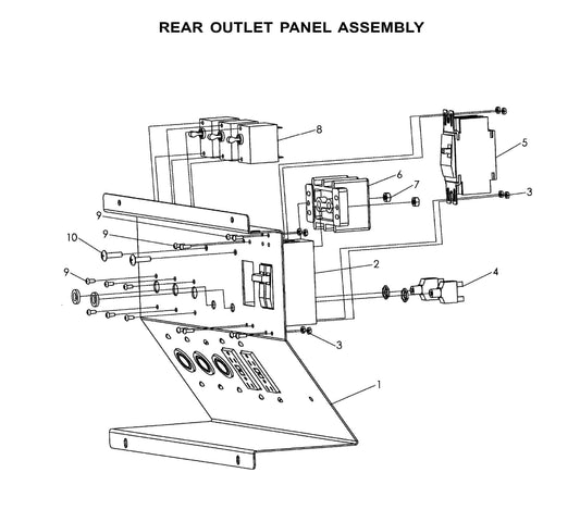 Maxi-Lite Laydown 15-20KW-Rear Outlet Panel Assembly (Fig 1) Parts By Allmand