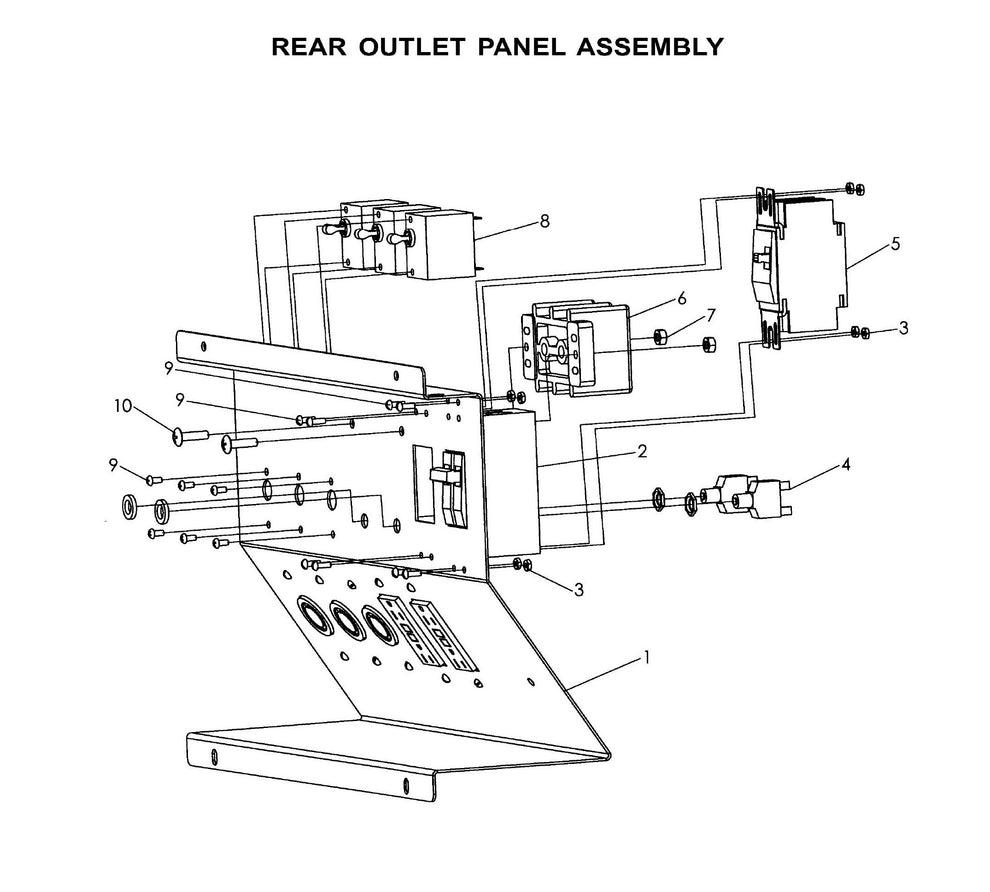 Maxi-Lite Laydown 15-20KW-Rear Outlet Panel Assembly (Fig 1) Parts By Allmand