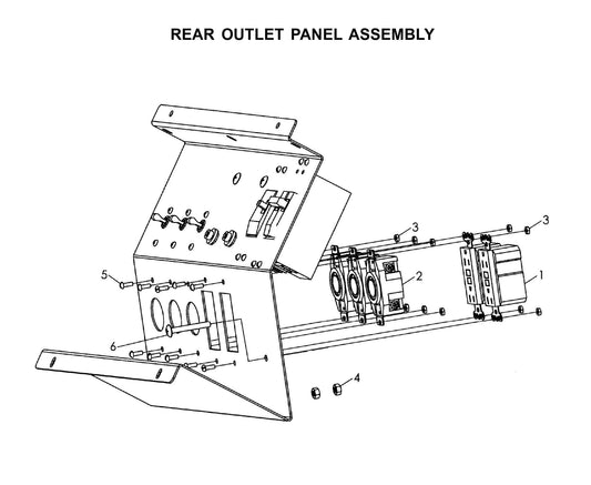 Maxi-Lite Laydown 15-20KW-Rear Outlet Panel Assembly (Fig 2) Parts By Allmand
