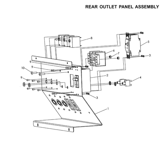 Maxi-Lite 15330 and 20330-Rear Outlet Panel Assembly (Fig 1) Parts By Allmand