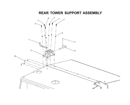 Maxi-Lite 15330 and 20330-Rear Tower Support Assembly Parts By Allmand