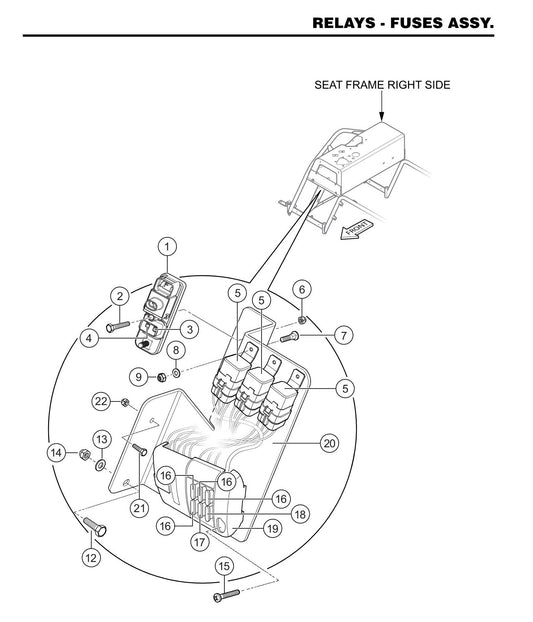 HTXD6I Relays-Fuses Assembly