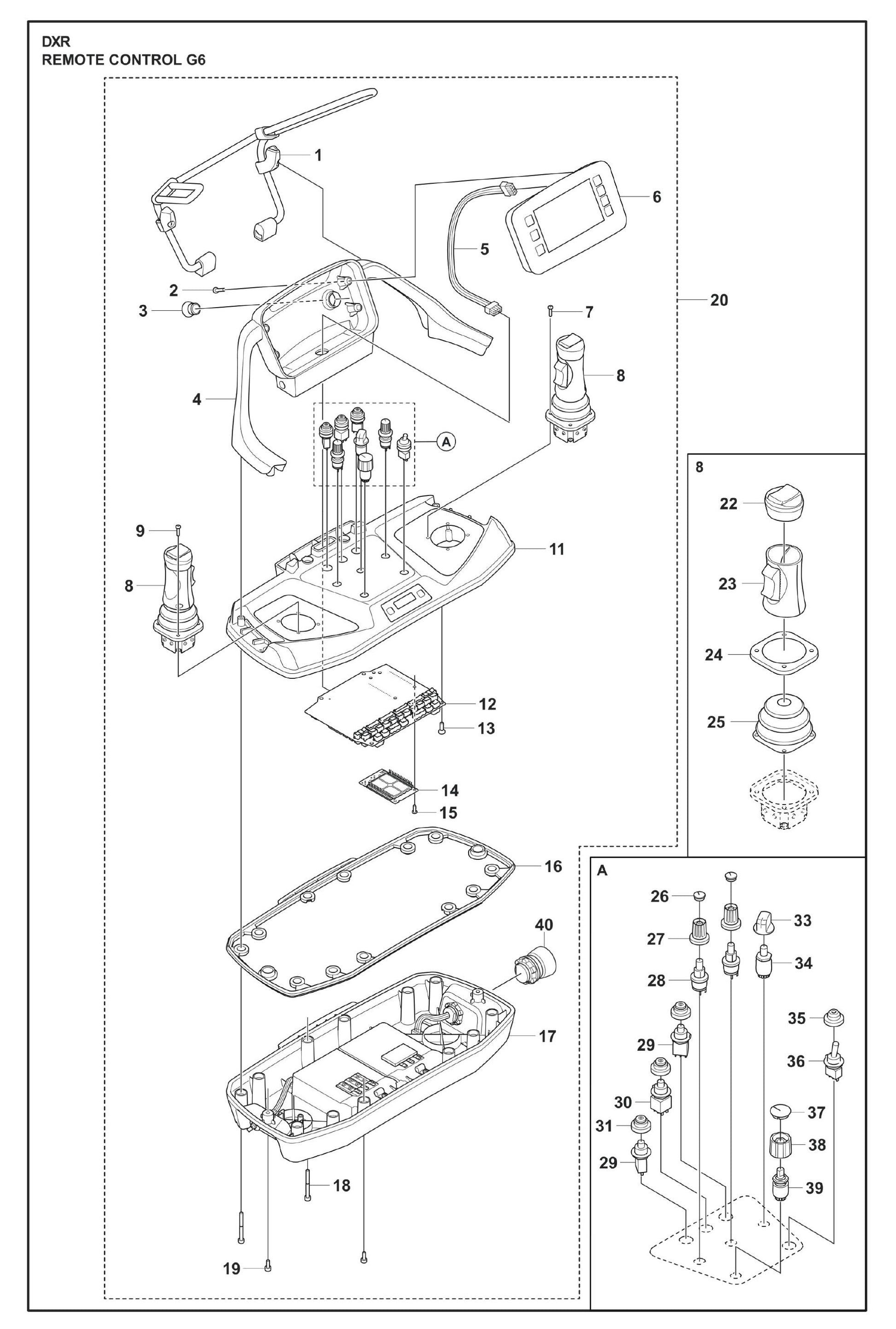 Remote Control G6 Parts for DXR 145 By Husqvarna
