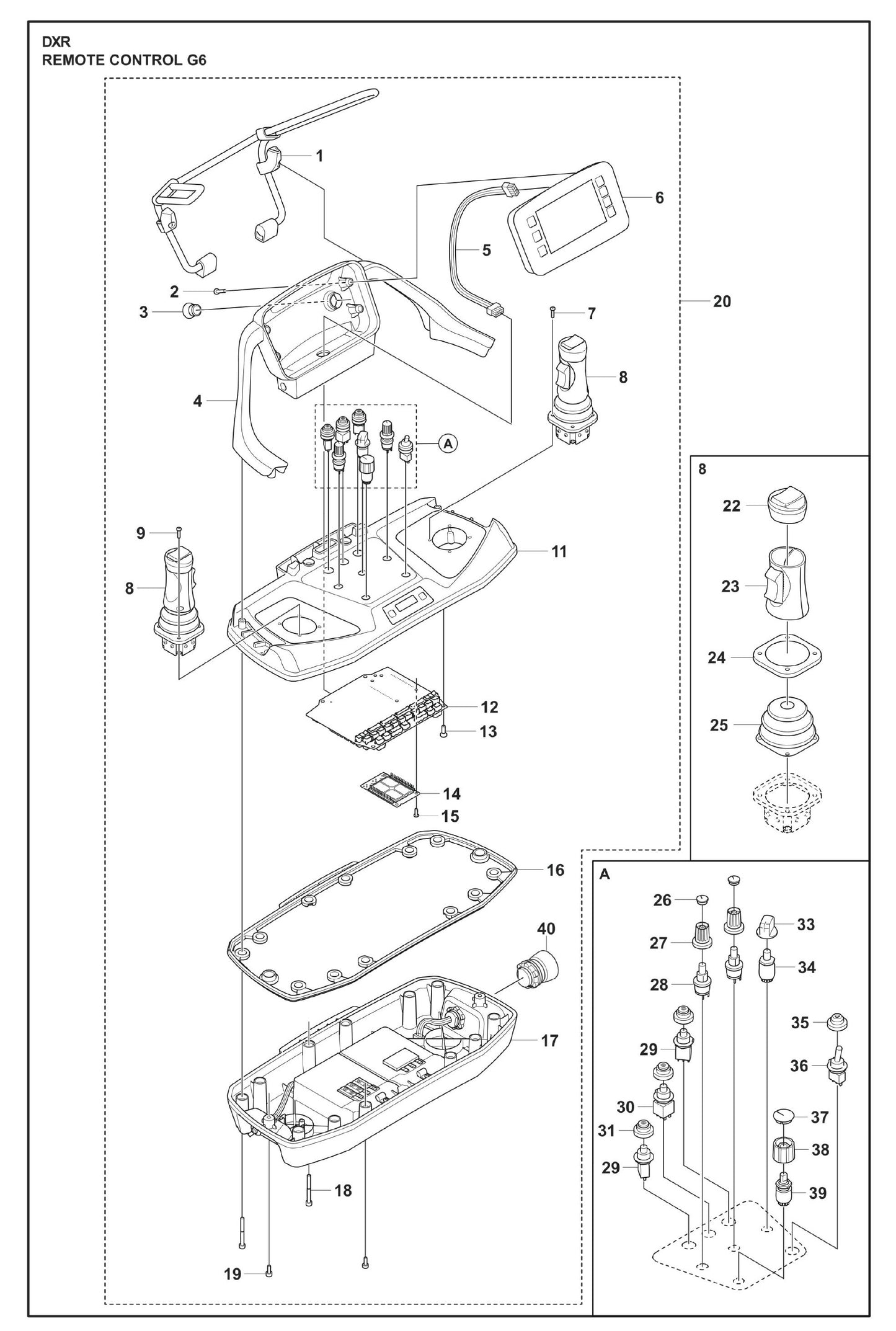 Remote Control G6 Parts for DXR 95 By Husqvarna