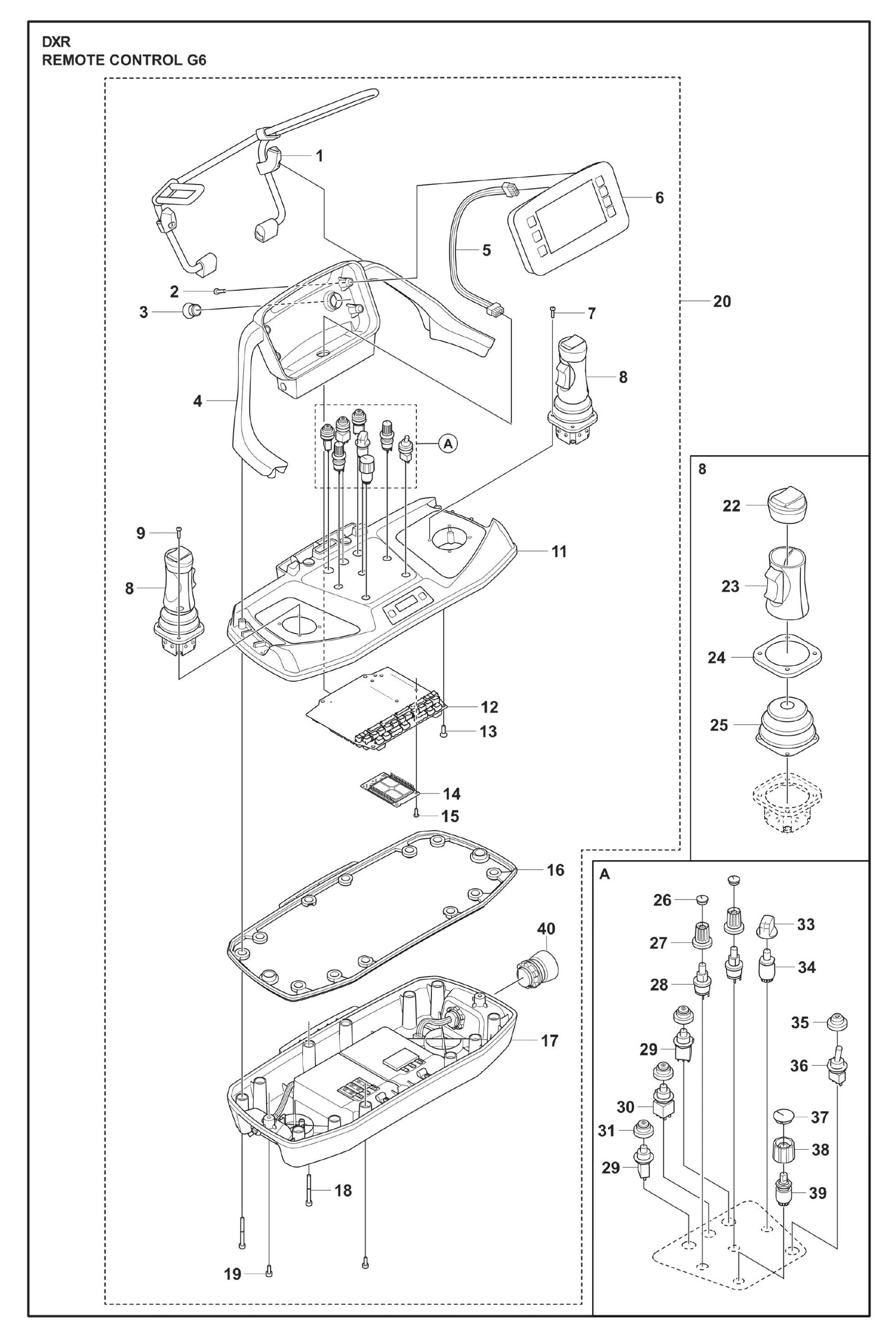 Remote Control G6 Parts for DXR 95 By Husqvarna