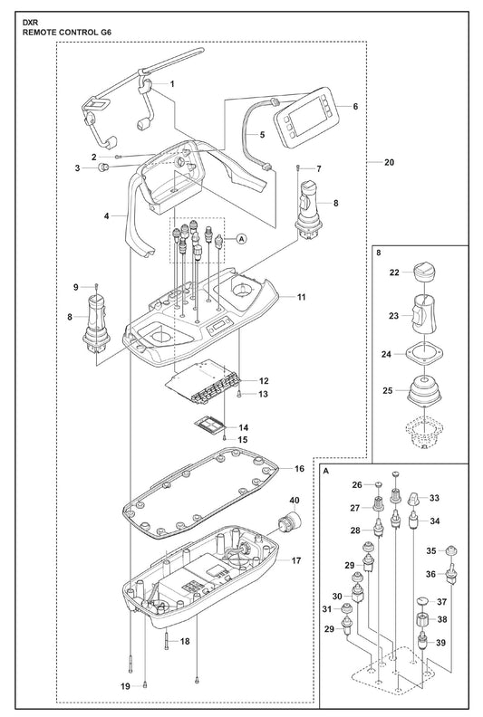 Remote Control G6 Parts for DXR 95 By Husqvarna