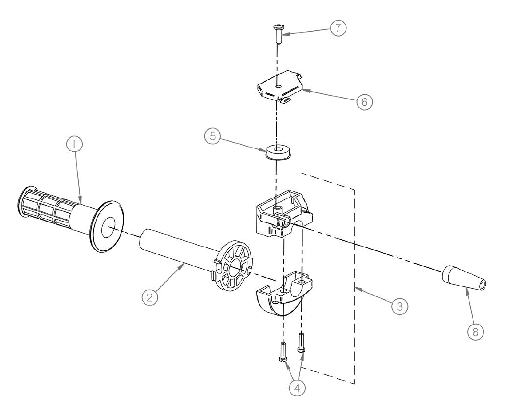 Replacement Parts Diagram PN: 310-0030 Throttle Control Assembly 262H Parts By General Equipment