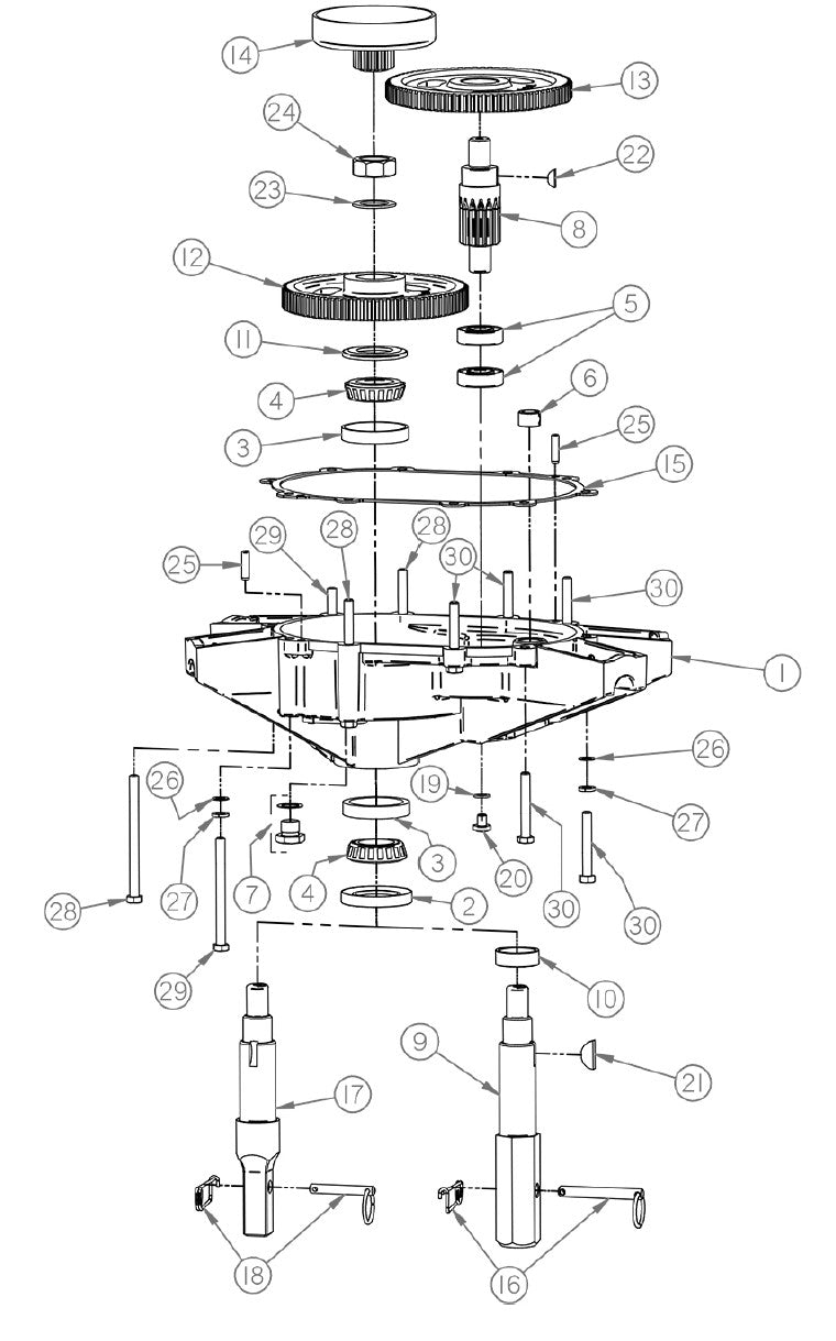 Replacement Parts Diagram Transmission Case Assembly Parts By General Equipment