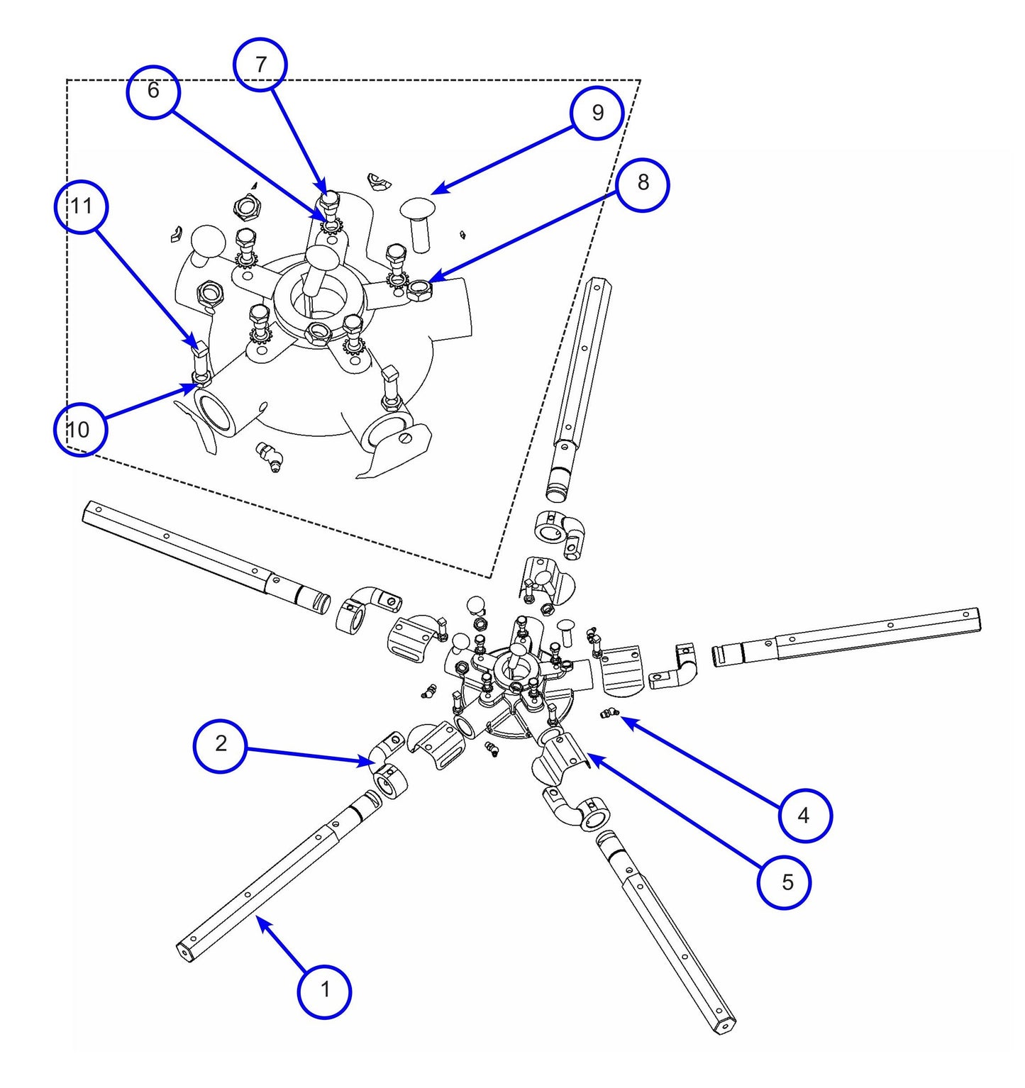 MSP445 (Pre 2021) Right Hand Spider Assembly Parts