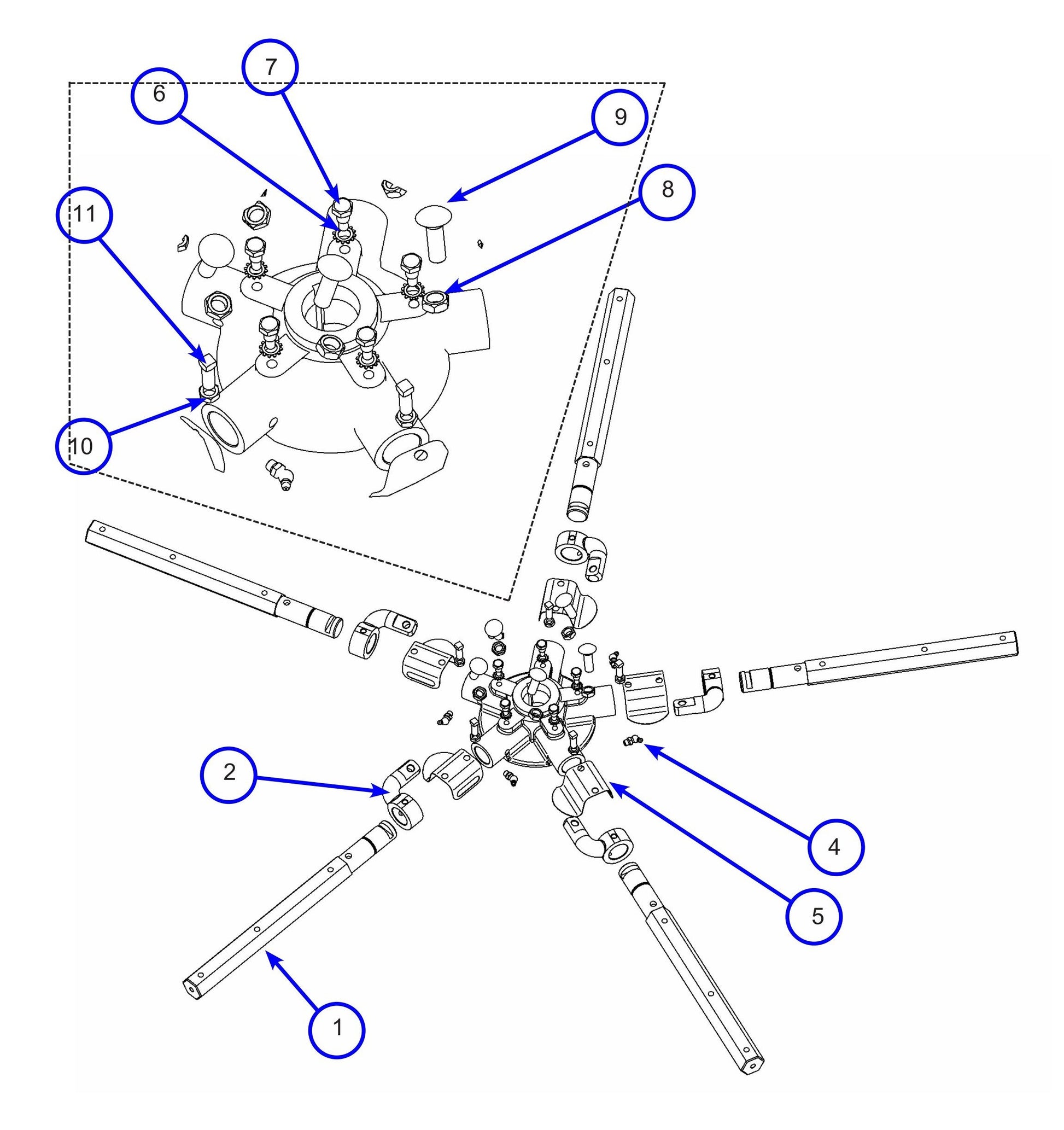 MSP445 (Pre 2021) Right Hand Spider Assembly Parts