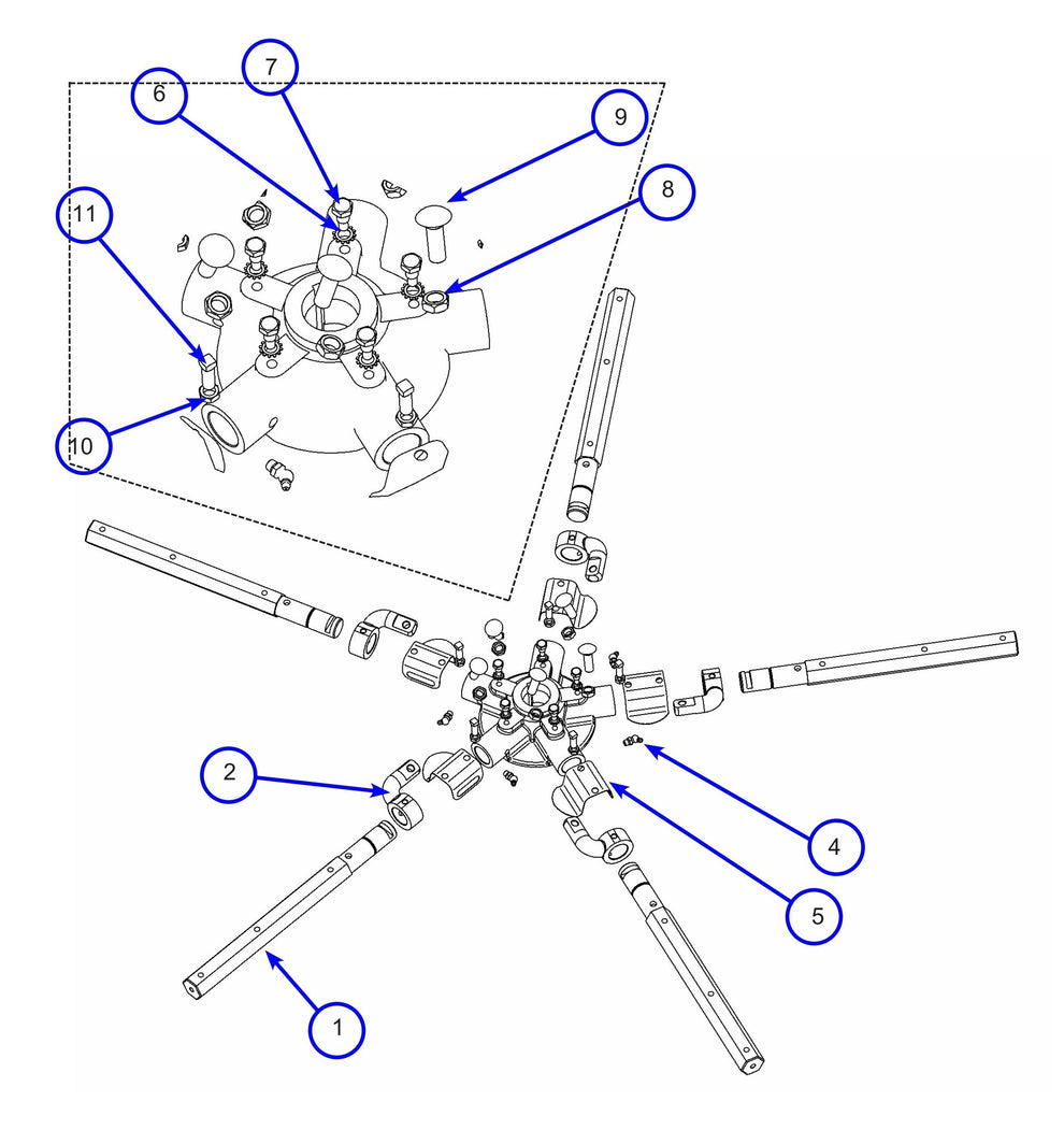 MSP445 (Pre 2021) Right Hand Spider Assembly Parts