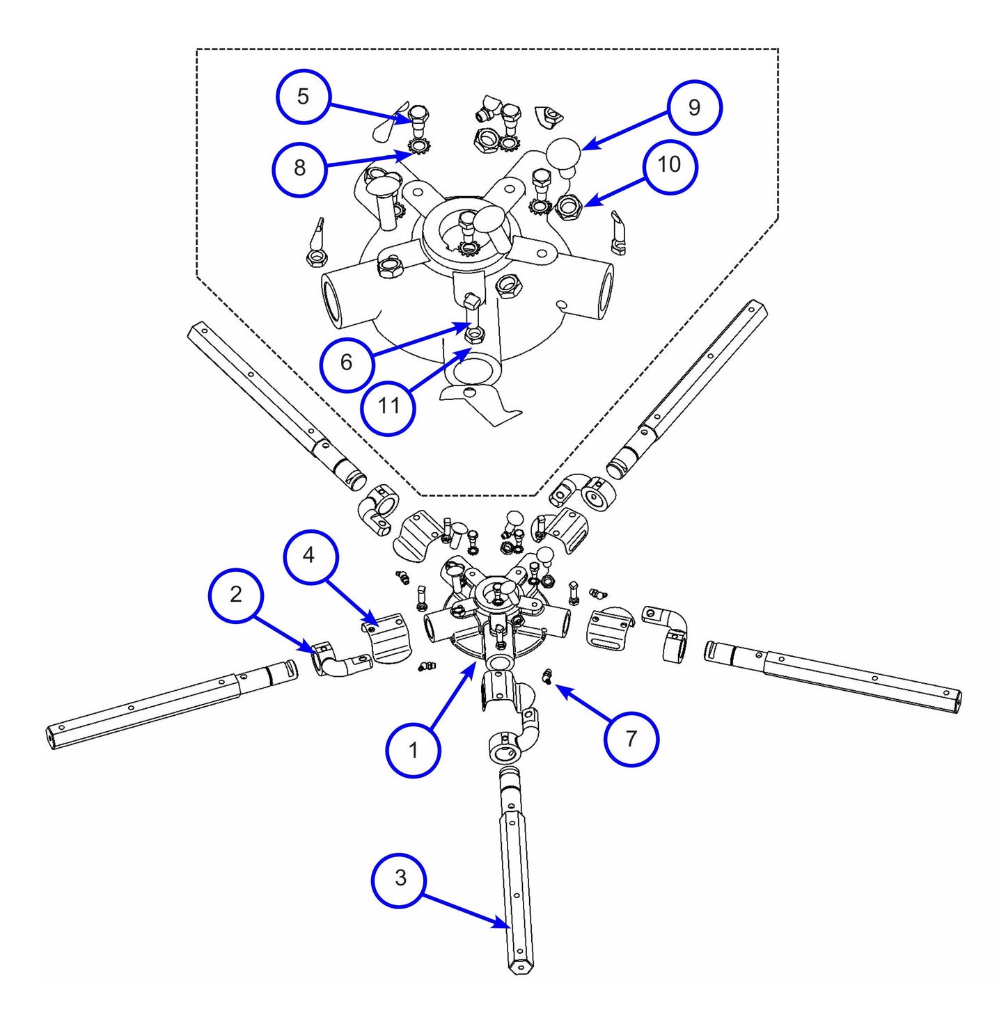 MSP445 (Pre 2021) Left Hand Spider Assembly Parts