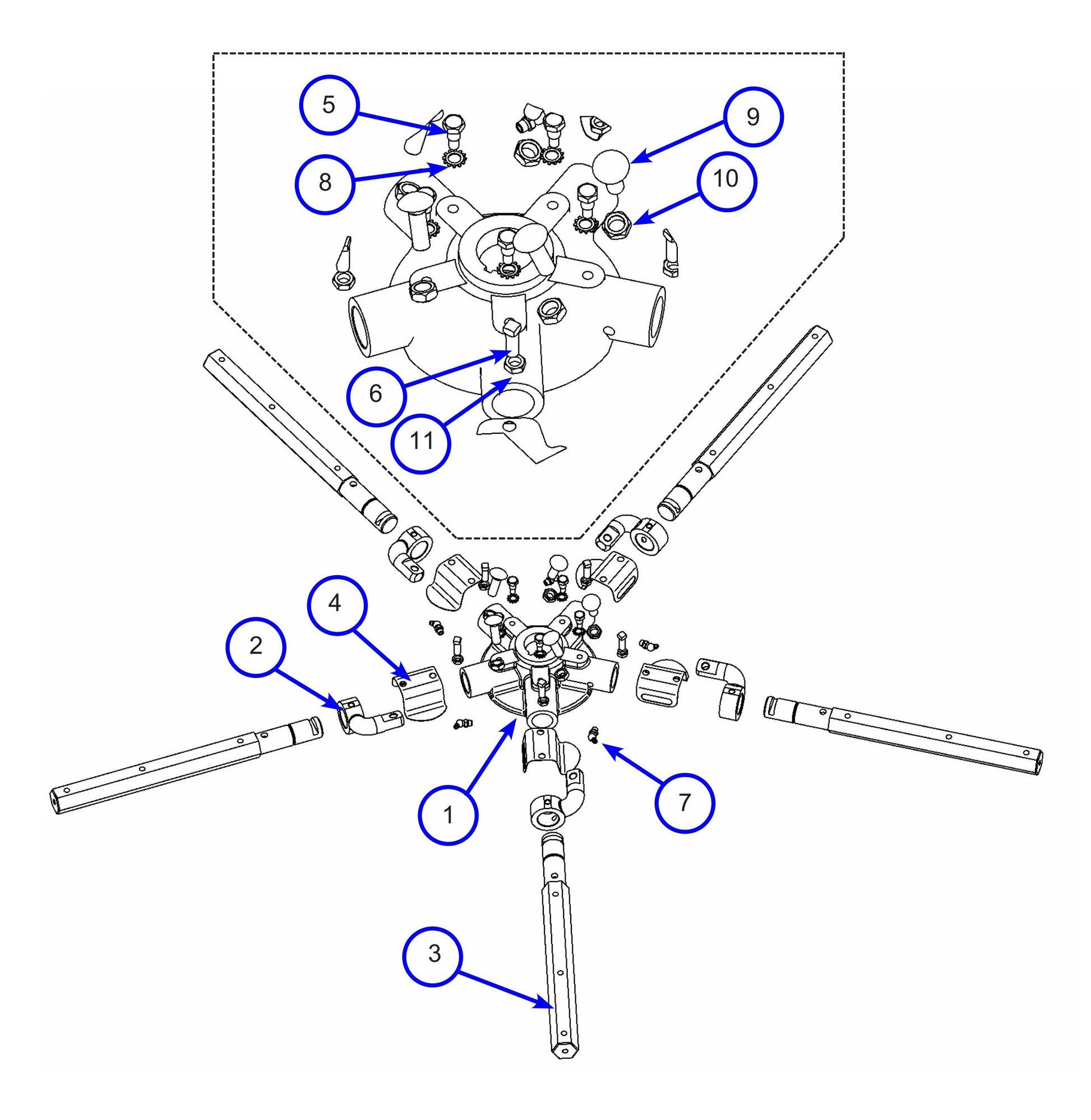 MSP445 (Pre 2021) Left Hand Spider Assembly Parts