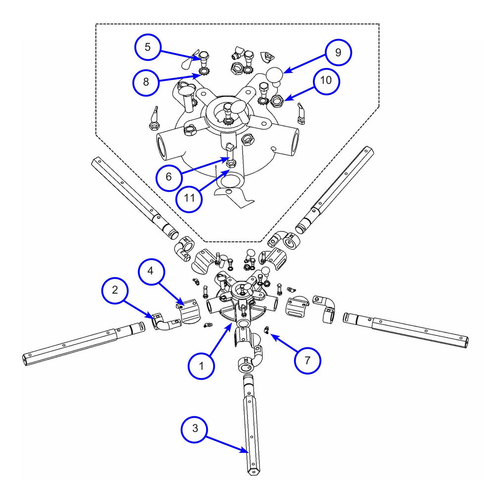 MSP445 (Pre 2021) Left Hand Spider Assembly Parts