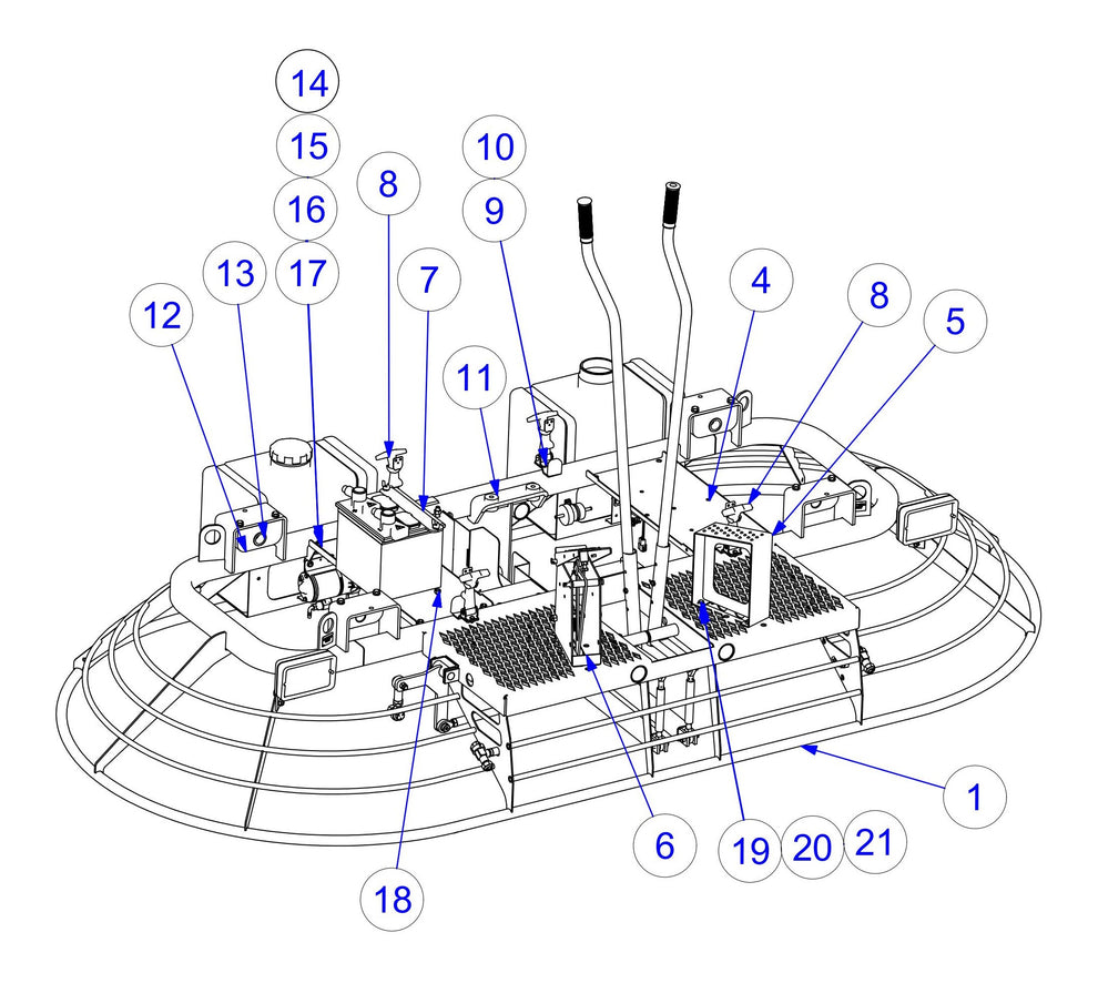 MSP445 (Pre 2021) Front View Lower Frame Unit Assembly Parts