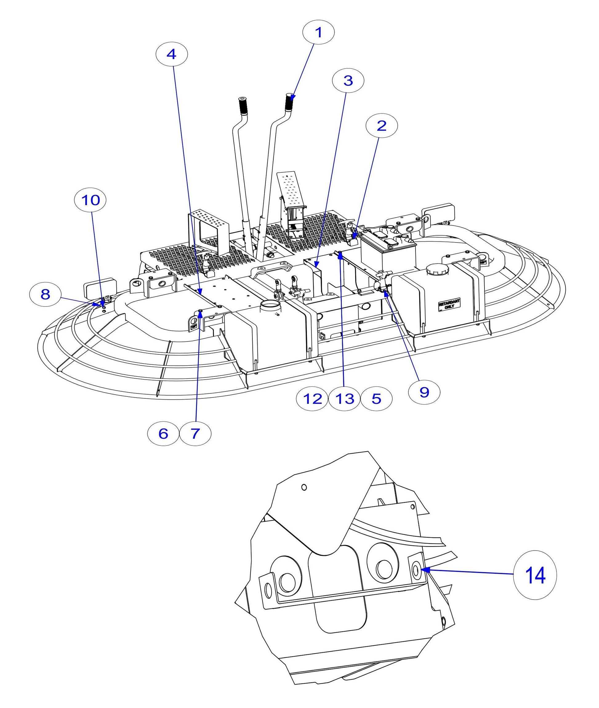 MSP445 (Pre 2021) Rear View Lower Frame Unit Assembly Parts
