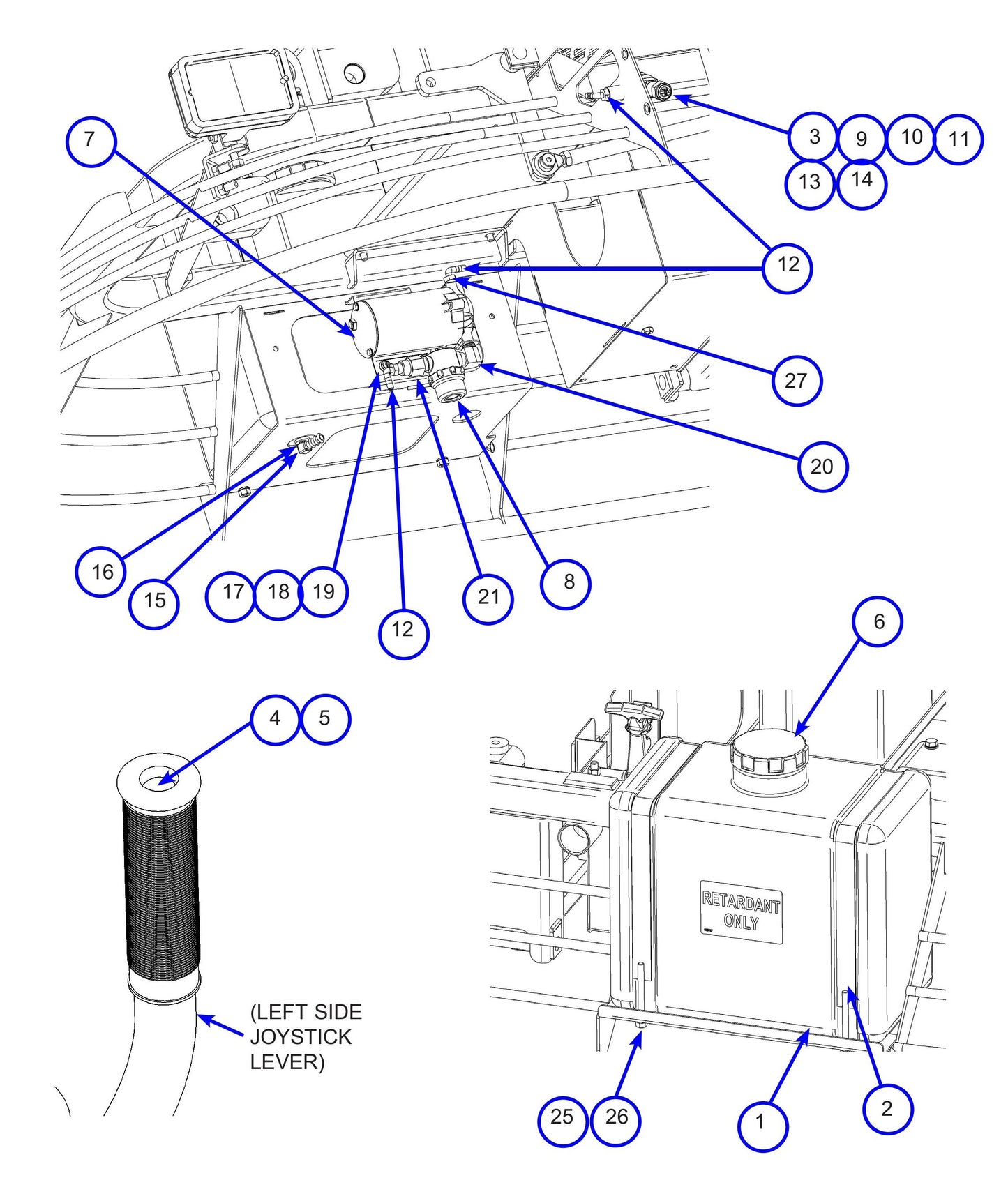 MSP445 (Pre 2021) Retardant Spray System Assembly Parts
