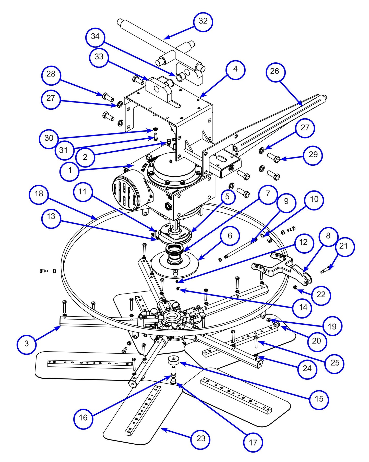 MSP445 (Pre 2021) Right Hand 20:1 Rotor Assembly Parts