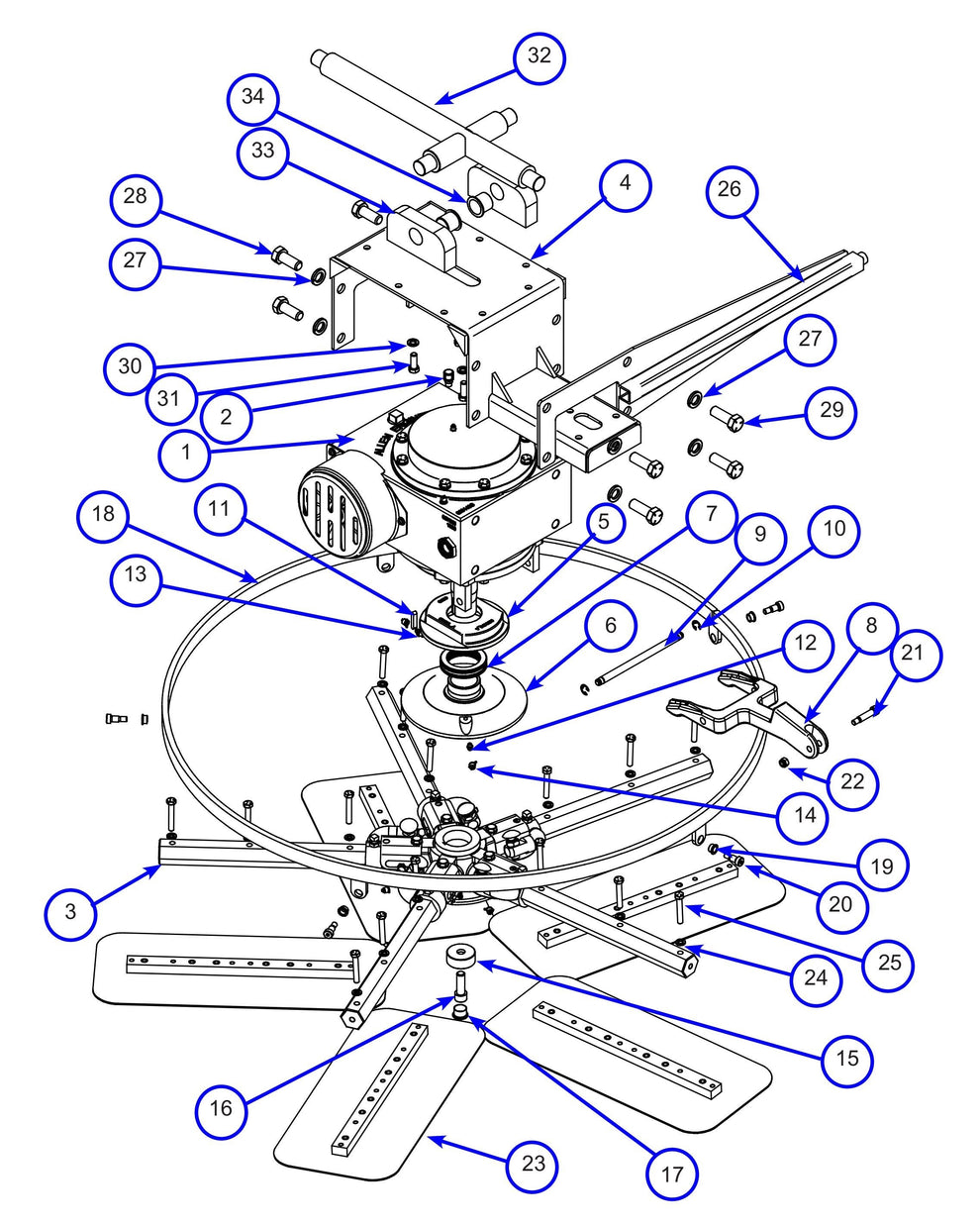 MSP445 (Pre 2021) Right Hand 20:1 Rotor Assembly Parts