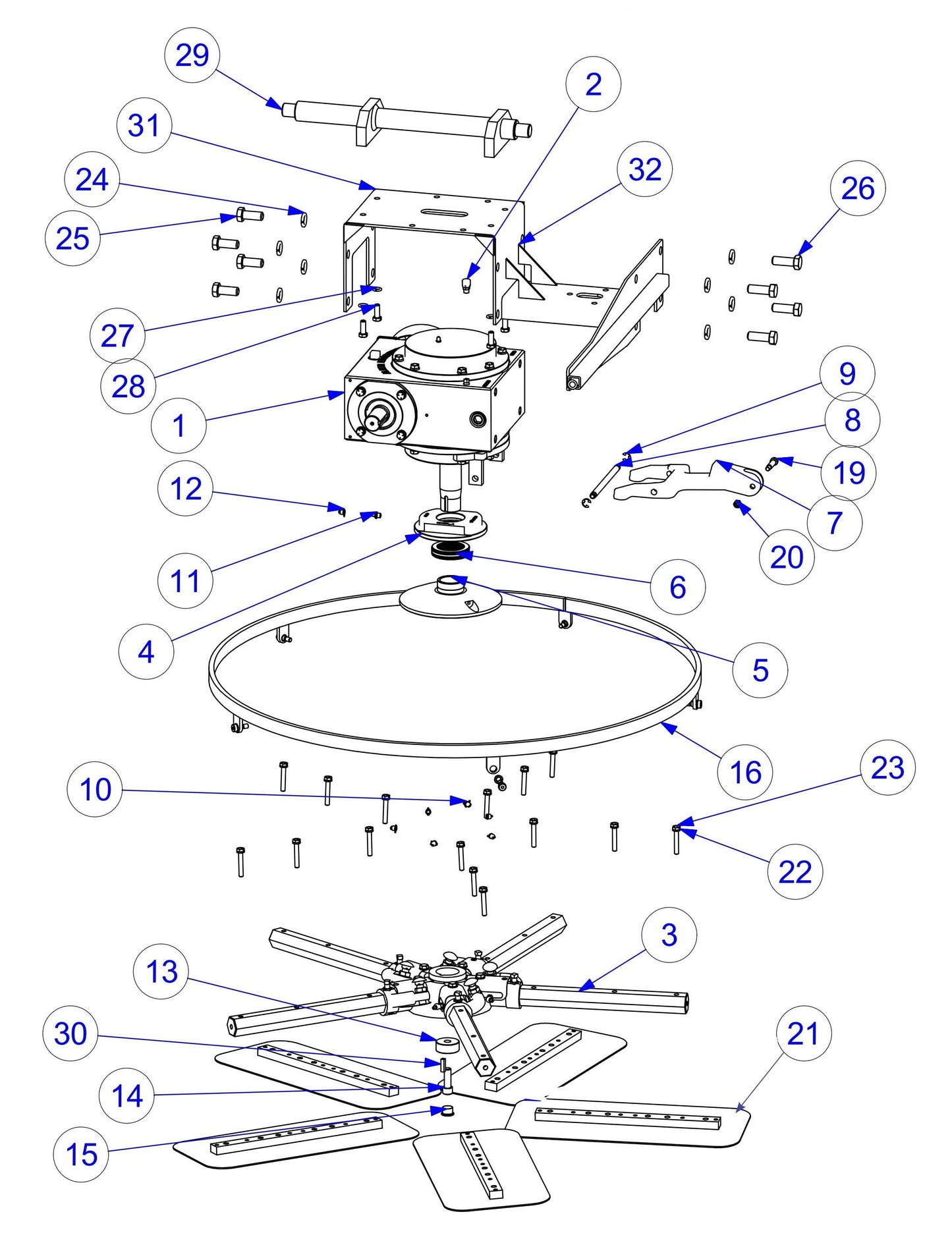 MSP445 (Pre 2021) Left Hand 20:1 Rotor Assembly Parts