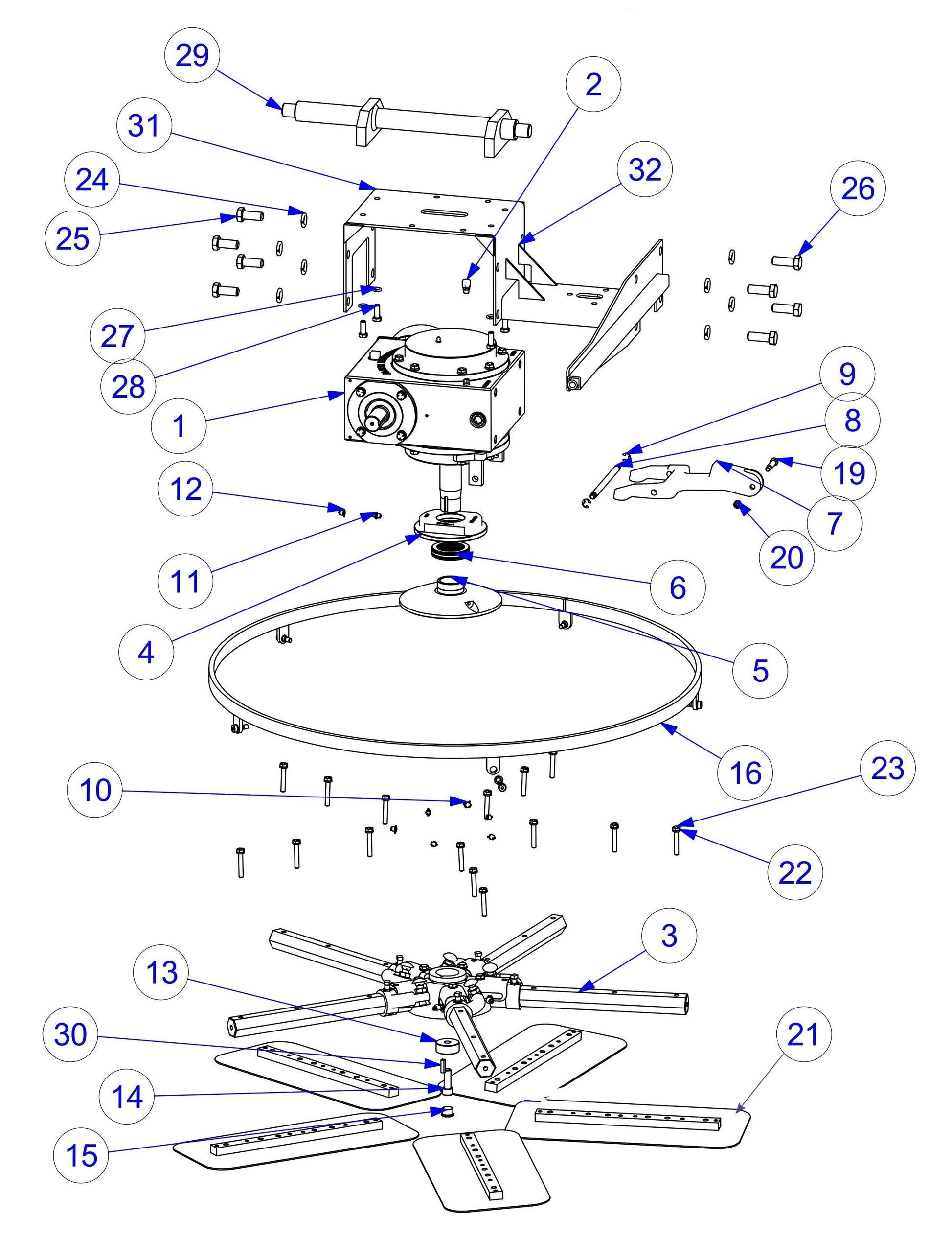MSP445 (Pre 2021) Left Hand 20:1 Rotor Assembly Parts