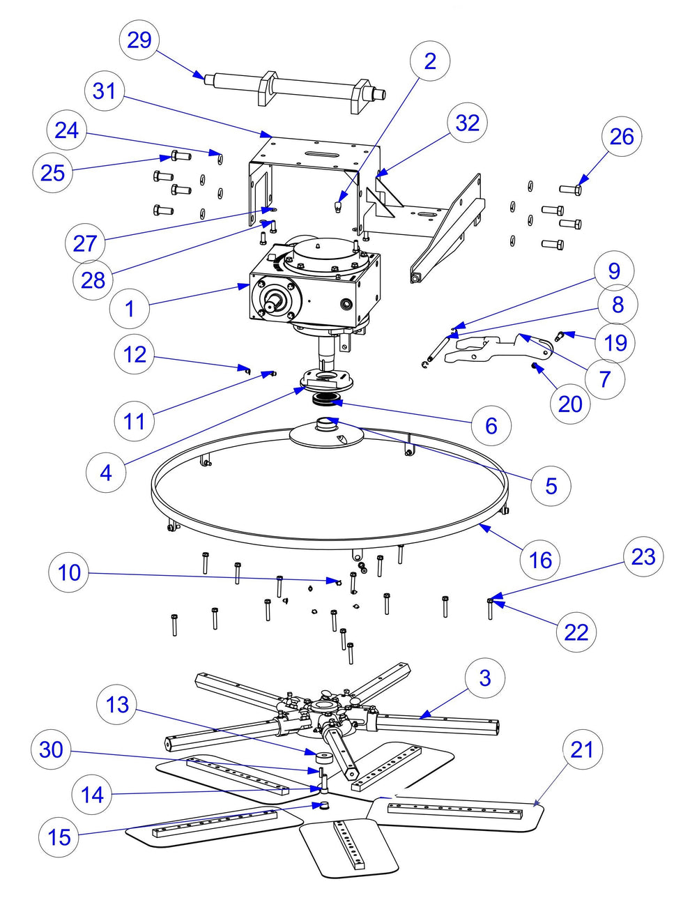 MSP445 (Pre 2021) Left Hand 20:1 Rotor Assembly Parts