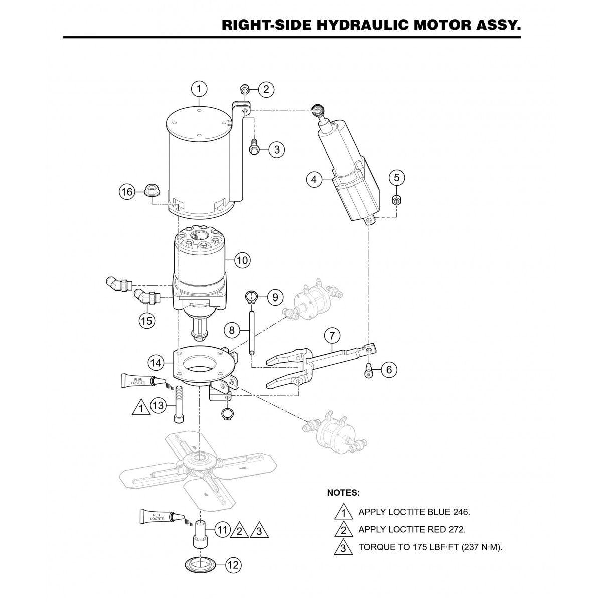 LD6 Right-Side Hydraulic Motor Assembly