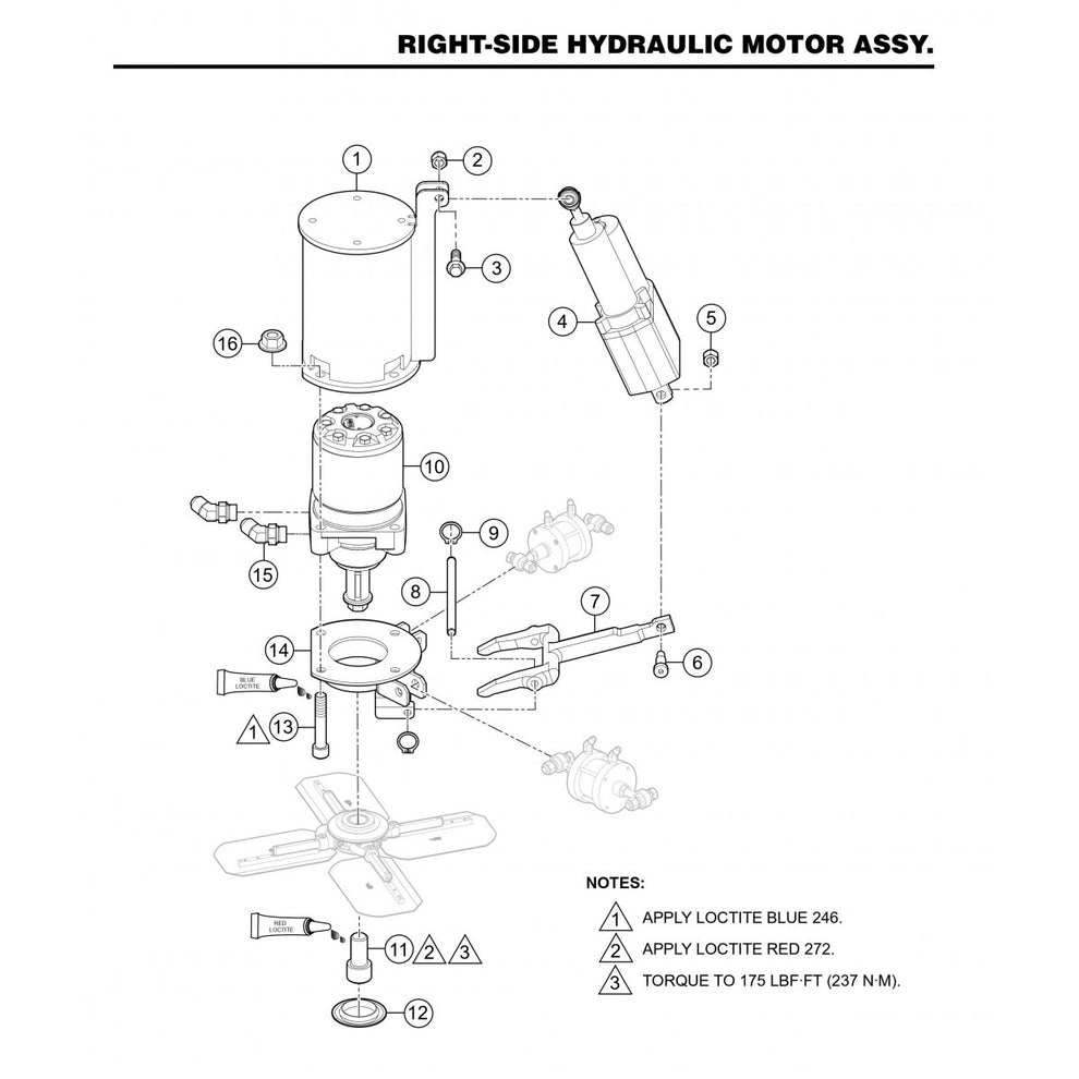 LD6 Right-Side Hydraulic Motor Assembly