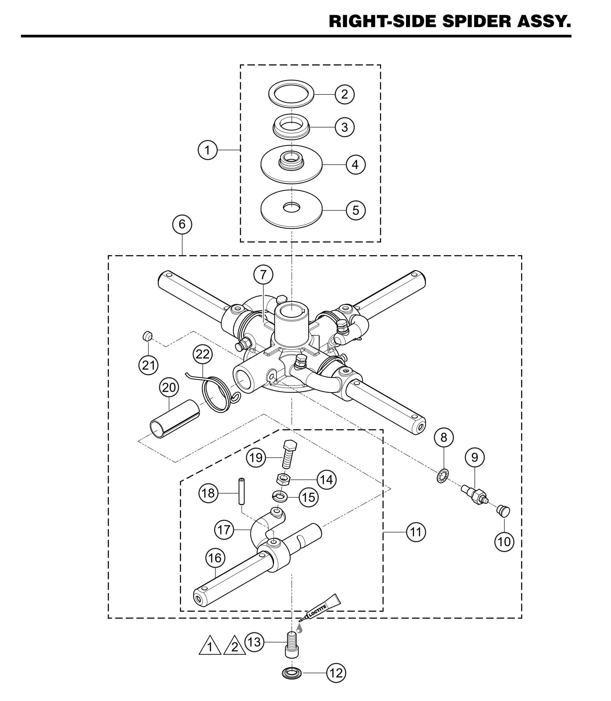 LD6 Right-Side Spider Assembly
