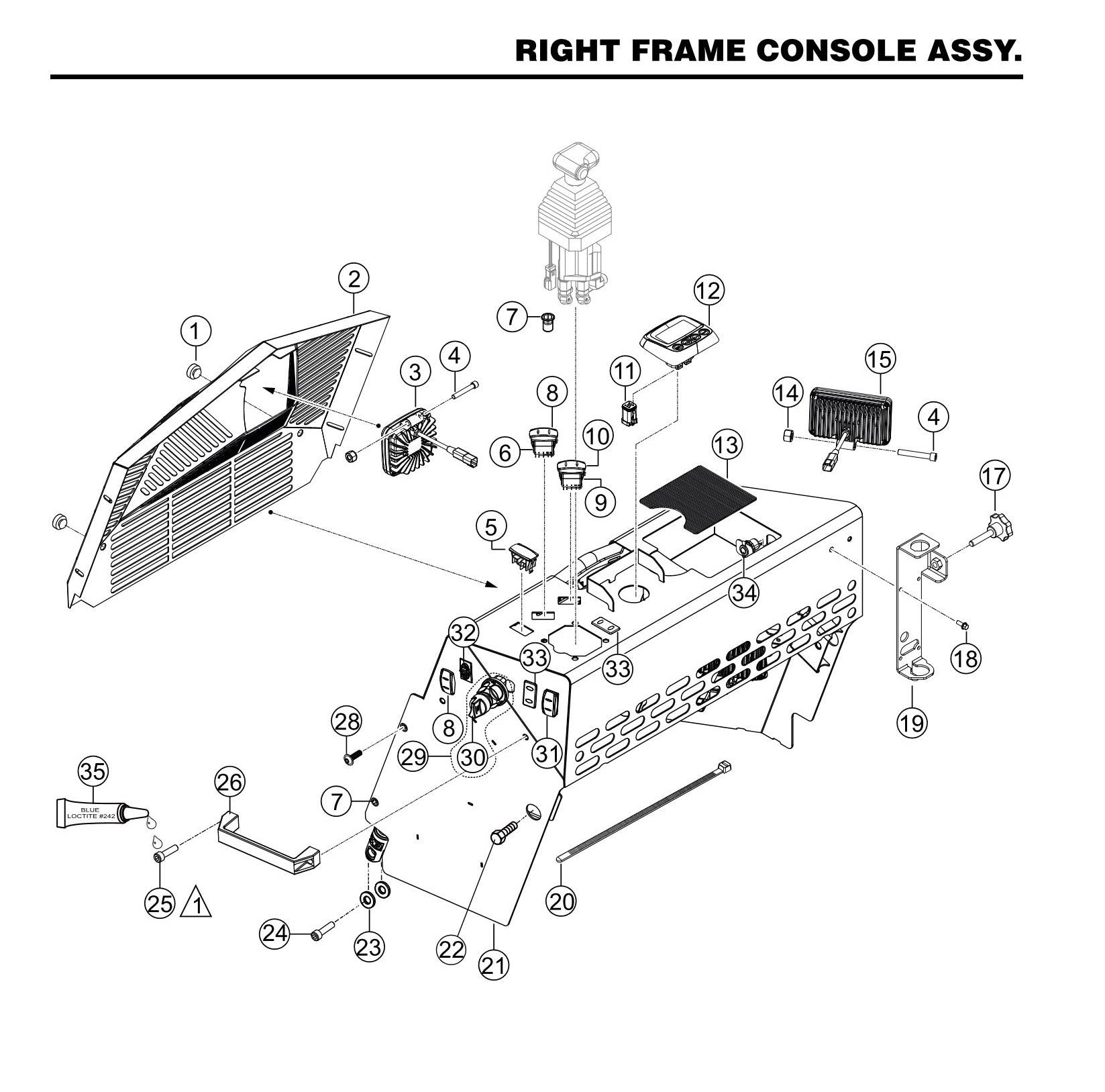 STX6H Right Frame Console Assembly