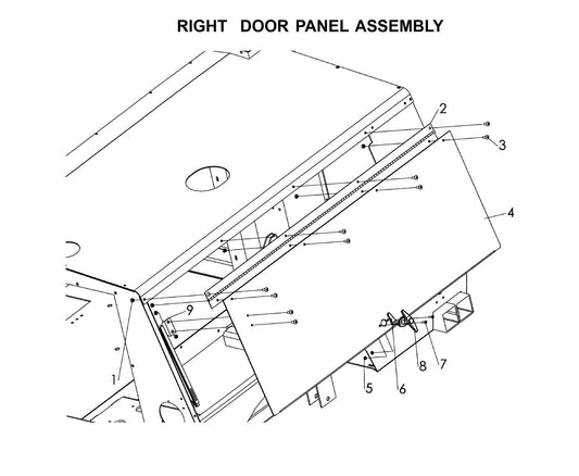 Maxi-Lite Laydown 15-20KW-Right Door Panel Assembly Parts By Allmand