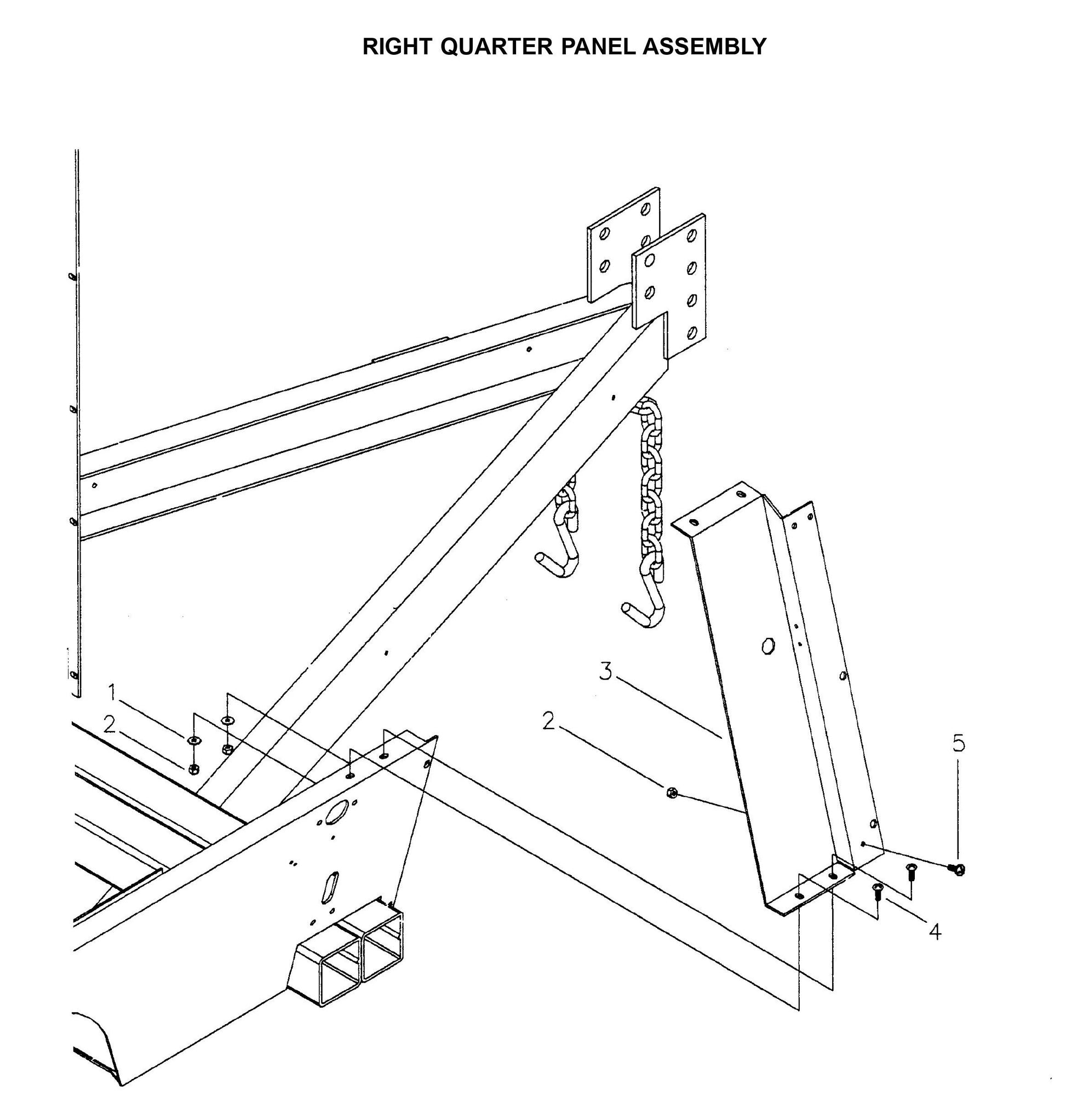 Maxi-Lite Hydraulic Tower-Right Quarter Panel Assembly Parts By Allmand
