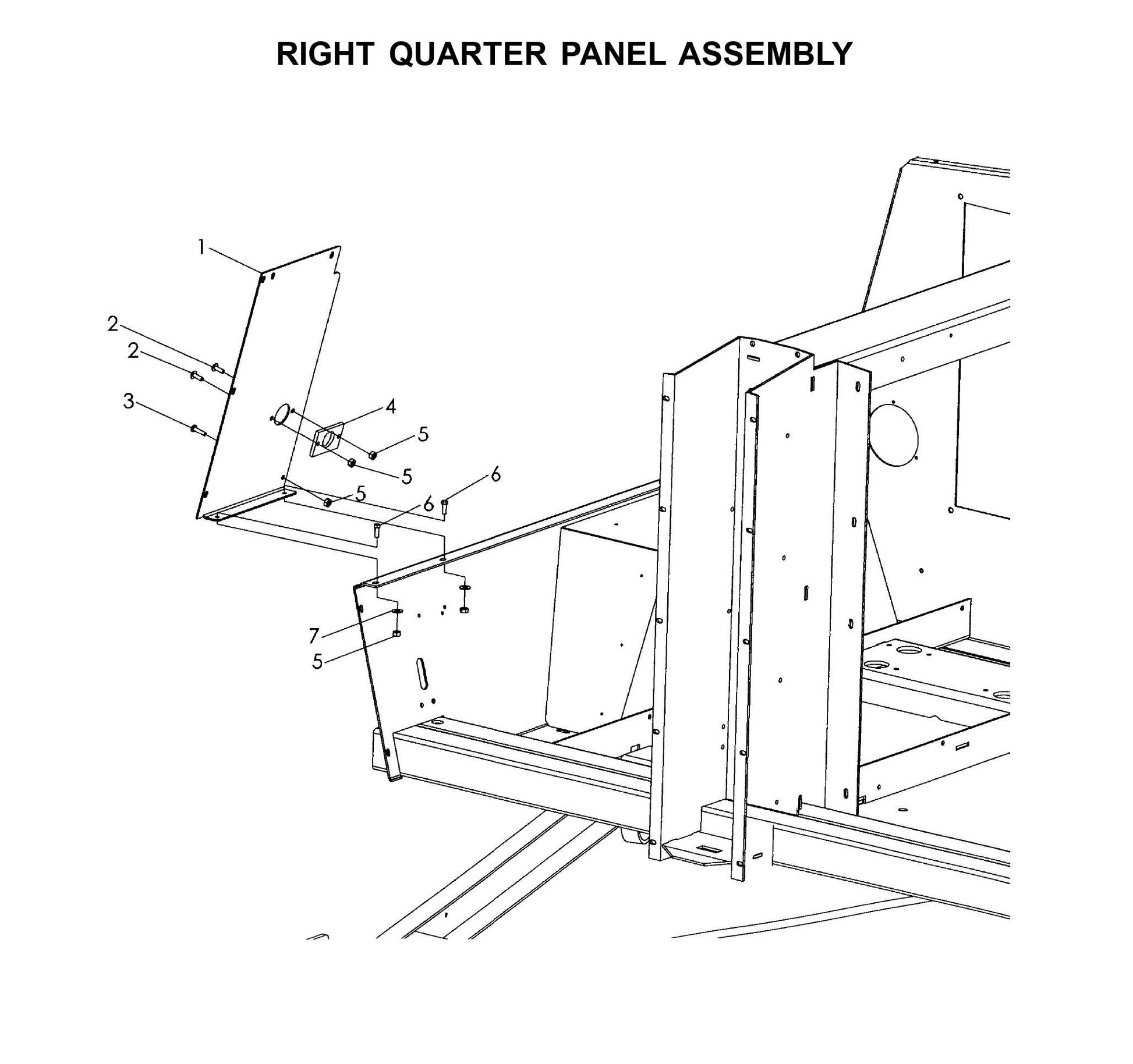 Maxi-Lite Laydown 15-20KW-Right Quarter Panel Assembly Parts By Allmand