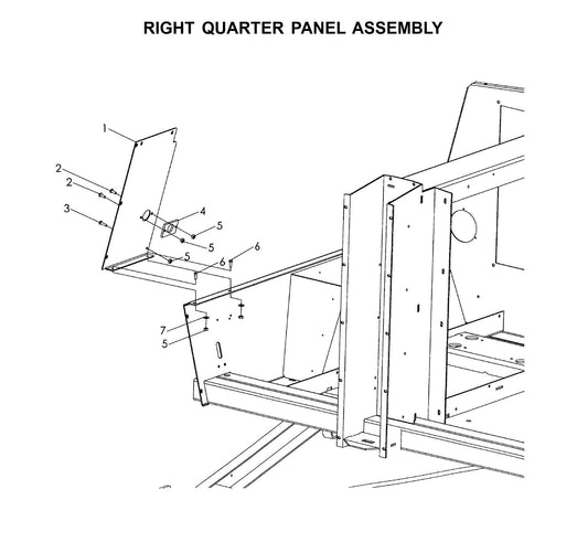 Maxi-Lite Laydown 15-20KW-Right Quarter Panel Assembly Parts By Allmand