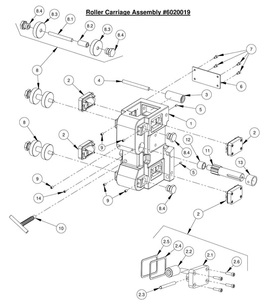 WS25 Roller Carriage Assembly