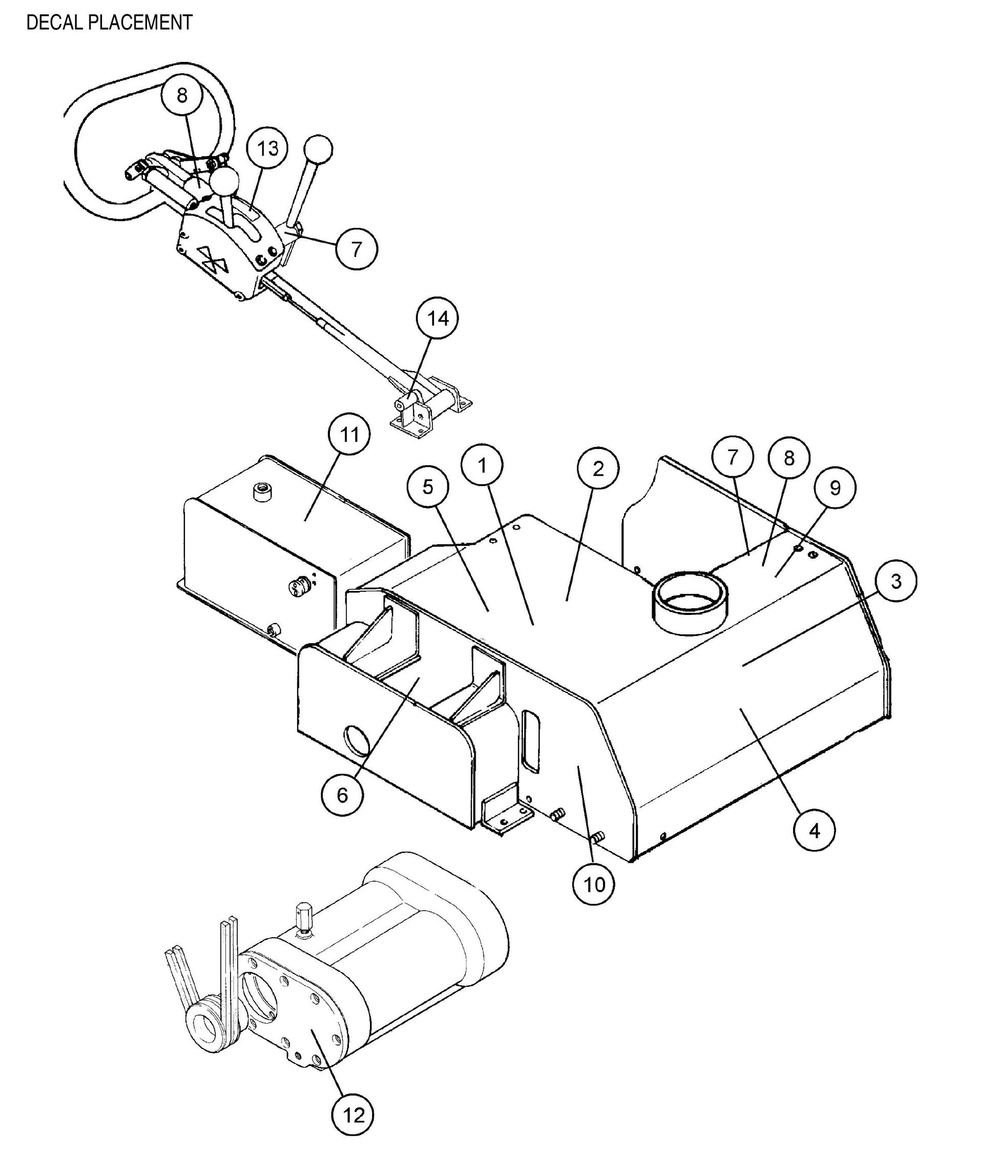 Decal Placement Assembly Parts For MDR9D By Multiquip