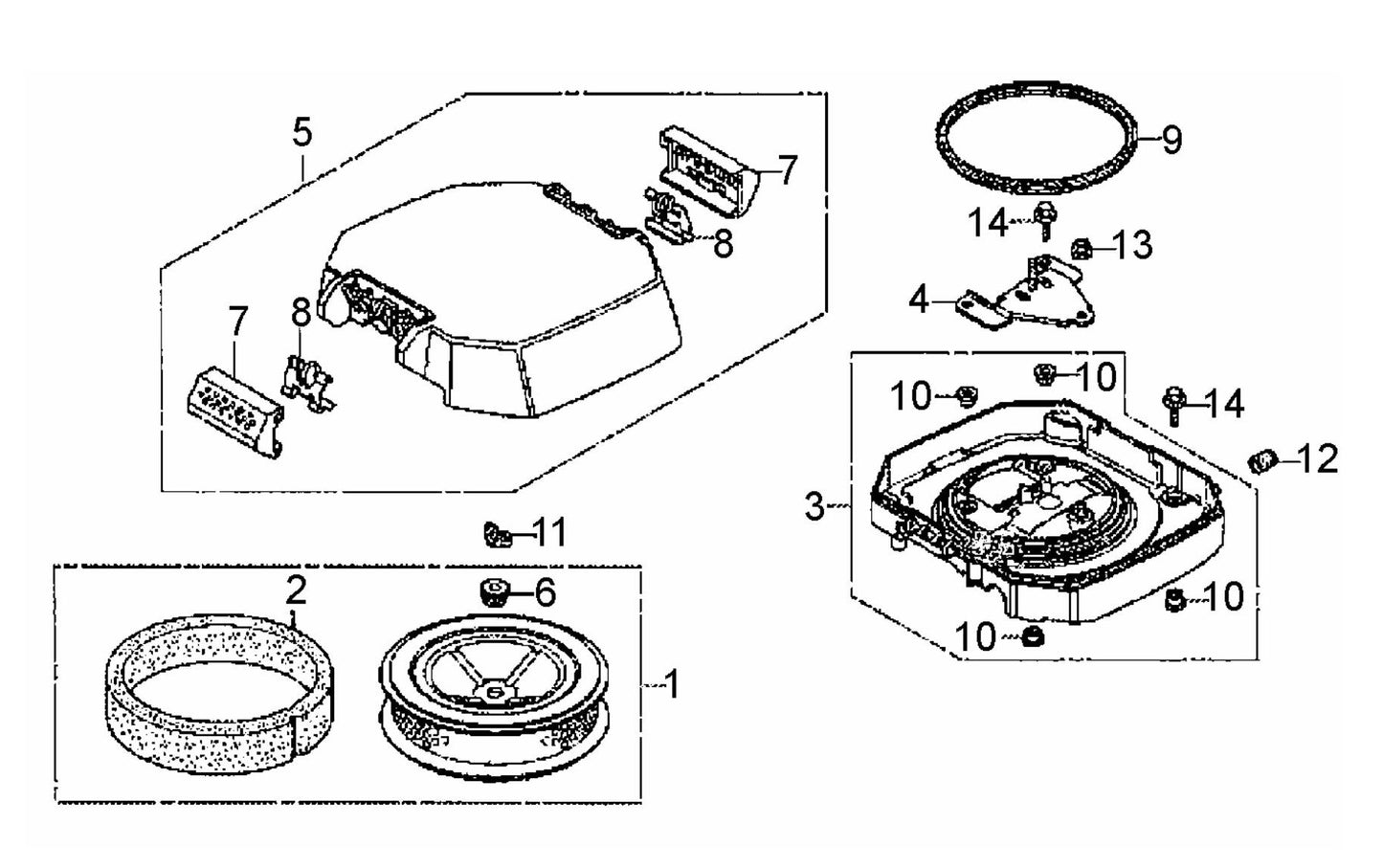 AR14H HONDA GX630RHKAF Air Cleaner Assembly Parts By Multiquip