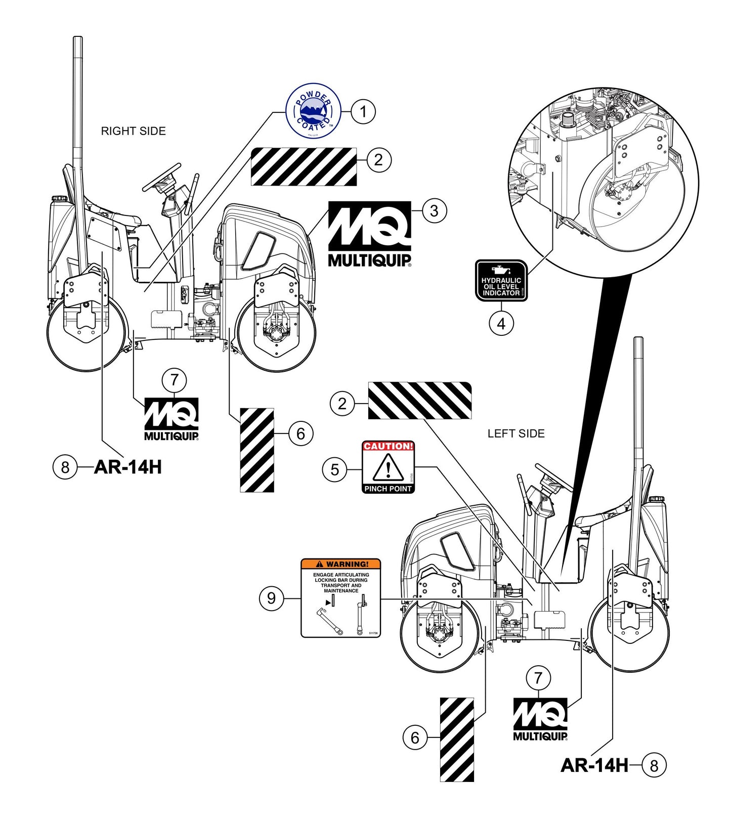 AR14H Nameplate And Decals Assembly (2) Parts By Multiquip