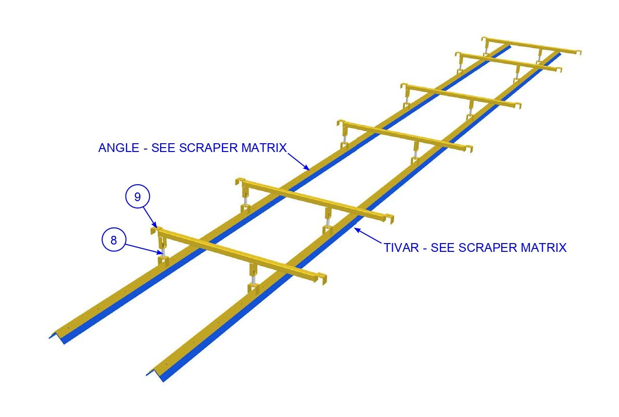 TRTP255T4 Triple Roller Tube Pavers Scraper Assembly Parts by Allen Engineering