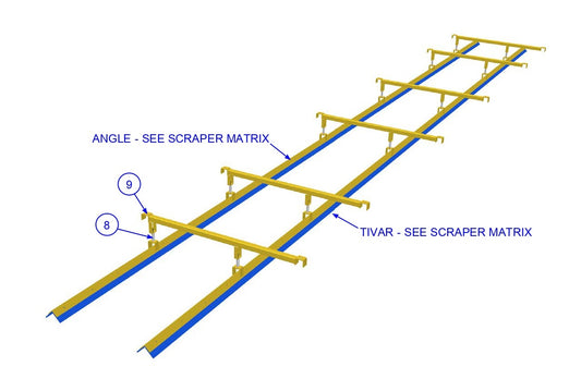 TRTP255T4 Triple Roller Tube Pavers Scraper Assembly Parts by Allen Engineering