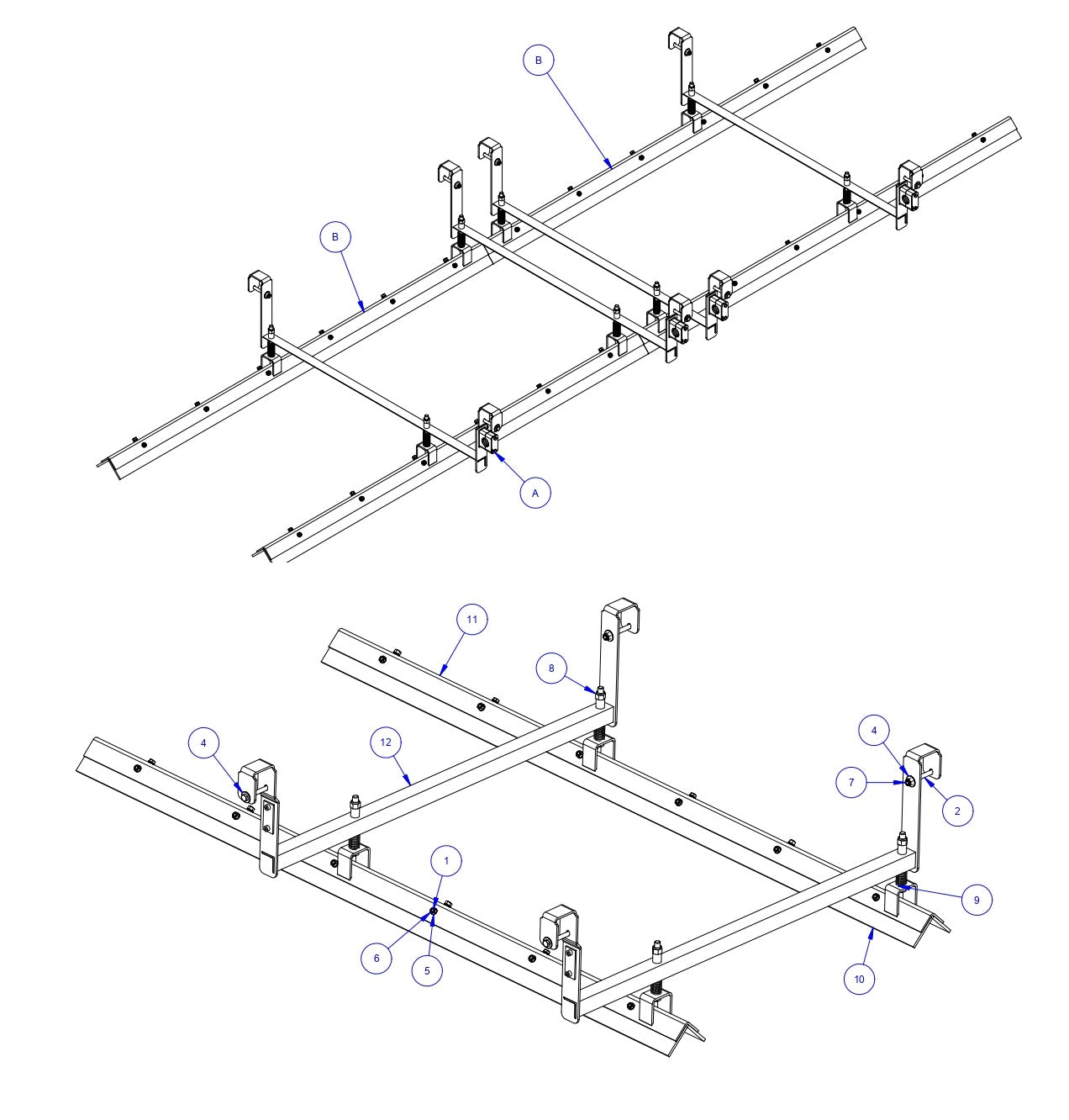 TRTP150B Triple Roller Tube Pavers Scraper Assembly (Matrix) Parts by Allen Engineering